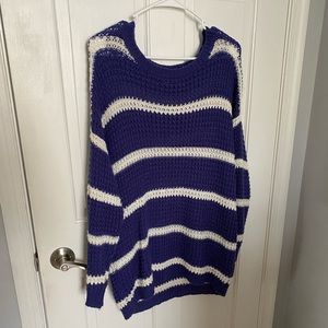 Purple & white stripe sweater